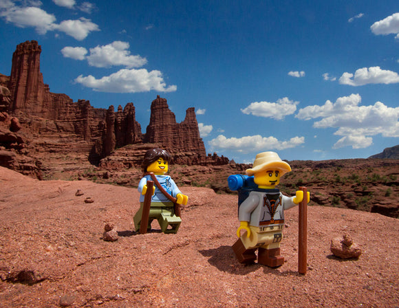 8x10 - Hikers at Fisher Towers